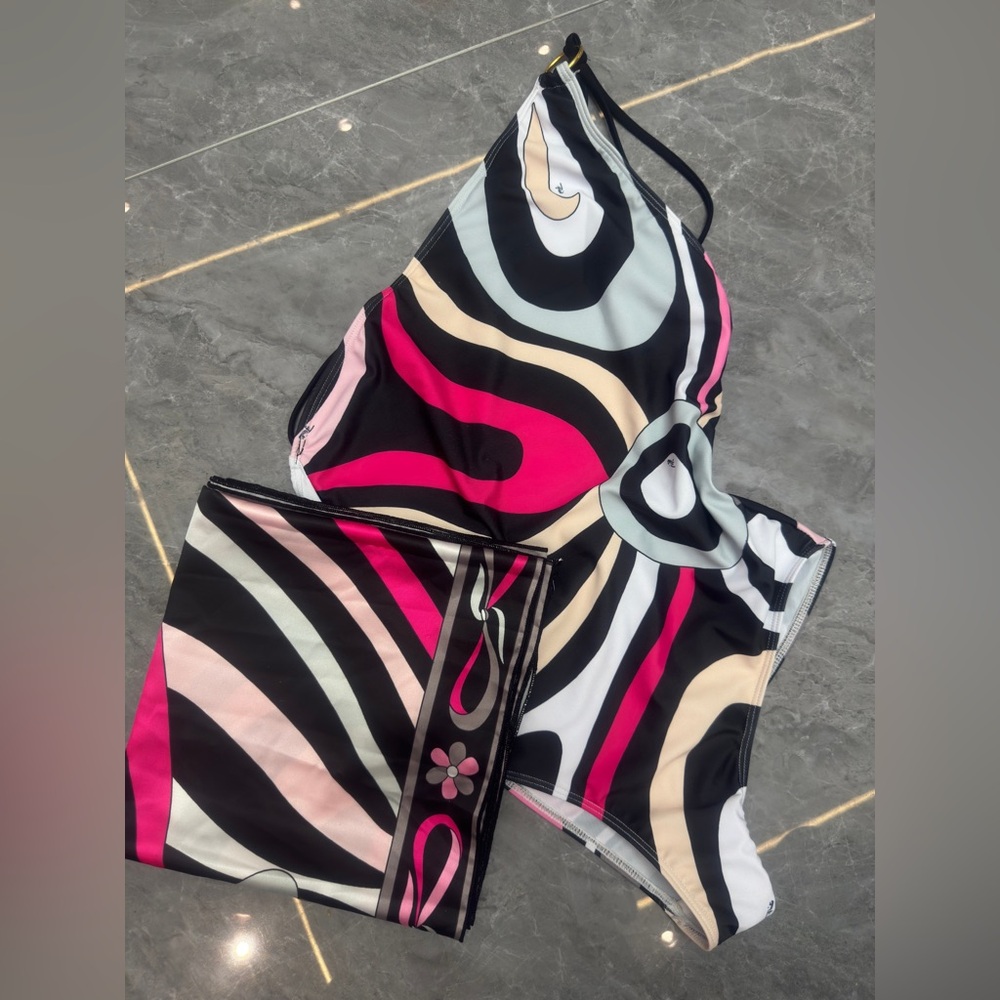 Emilio Pucci single-shoulder black one-piece swimming suit - Picture 4 of 6